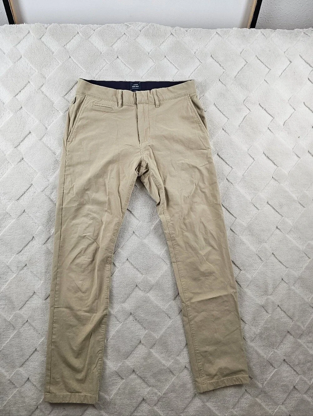 J. Crew 484 Slim-fit tech Pant Mens 29x28 Beige Chino Flat Front Preppy